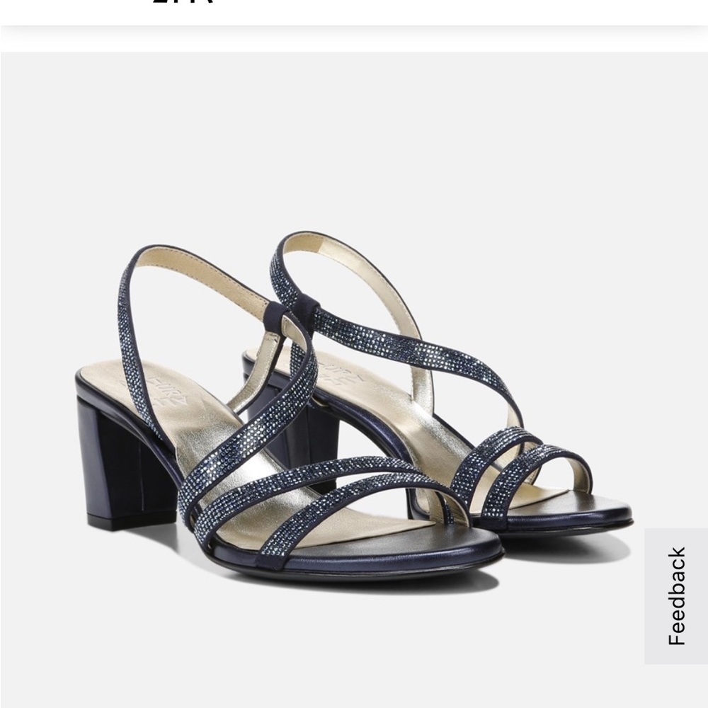 Naturalizer Navy Strappy Block Heel Sandals